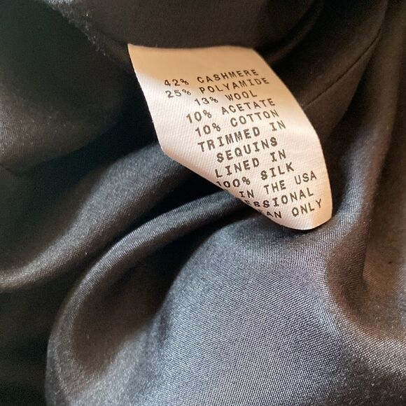 Douglas Hannant Textured Cashmere Black Pencil Skirt Size 6 - Picture 4 of 4